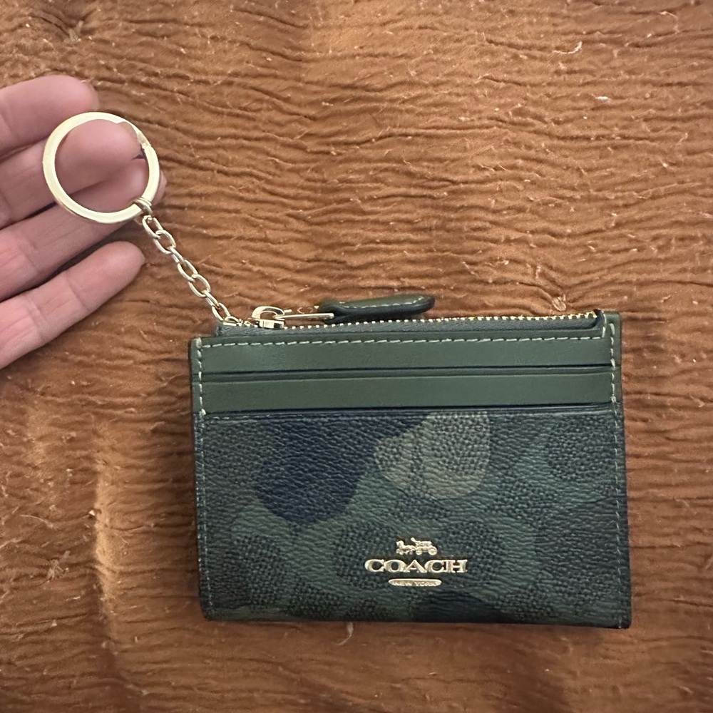 Coach Green Camouflage Card Holder